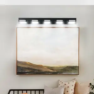 Modern Black LED Vanity Light, 5-Lights Wall Sconce for Bathroom and Mior, Sleek Minimalist Design, Energy-Efficient, Easy to Install