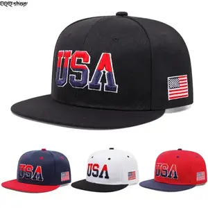 USA Embroidered Baseball Cap, Unisex Hip Hop Snapback Hat, Stylish Adjustable Visor Cap, Breathable Casual Headwear for Outdoor Activities & Daily Street Wear