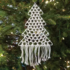 CTW Home Collection Macrame Christmas Tree Wall Hanging, 7-Inch Width, 15-Inch Height