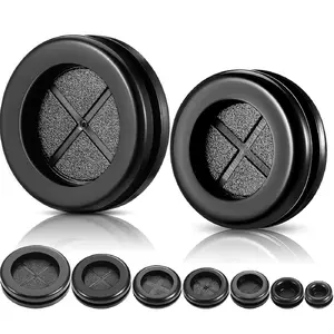 52 Pieces 7 Sizes Round Black Rubber Hole Plug Grommet Kit Double Sided Electrical Firewall Gasket Cable Wire Protection Assortment Automotive Supply