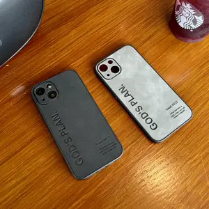 Suitable for iPhone 16 15 14 13  high-end retro leather Bible prayer passage phone case, iPhone 16 15 Plus devout Jesus Christ male and female phone case