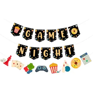 Night Decorations,  Night Banner Family  Night Themed Garland DIY Craft for  Night  Party  Shower Birthday Supplies