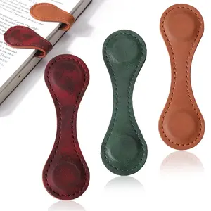 Magnetic Bookmark, 9 Counts Vintage Leather Bookmark, Double Sided Magnetic Bookmark, Reading Accessories Gifts for Women & Men