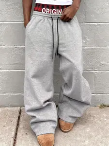 Y2K Fake Two-Piece Waistband Sweatpants Men, Plaid Layered Wide Leg Trousers, Streetwear Baggy Outfit for Daily Wear, School, Outing #springsaledeals2026 #summeroutfits #fyp #mensfashion