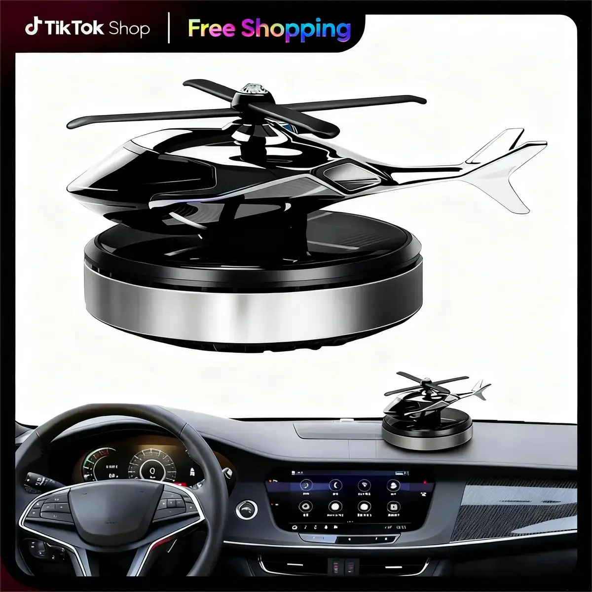IMOLI  Helicopter Shaped Car Air Fresheners, Solar Helicopter Car Aromatherapy, Rotating Solar Powered Car Freshener for Car Decor, Car Interior Dashboard Decoration, Car Interior Decor, Universal Car Interior Decoration Accessories