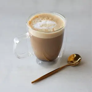 Marcel Ardani 9 oz Double Wall Glass Cup with Handle – Insulated, Durable & Condensation-Free