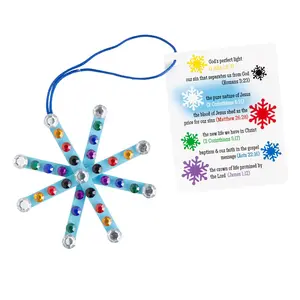 4 1/2" The Salvation Story Craft Stick Snowflake Christmas Ornament Craft Kit - Makes 12