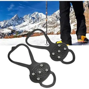 A pair of 5 Teeth Reinforced lce Crampons Anti-Slip ShoeCovers Crampons lce Claw Non Slip Spikes for SnowClimbing Adults Teens Winter lce Fishing