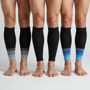 3-Pair Calf Compression Socks(20-25mmHg) Unisex Leg Support with Patellar Strap Footless Design Elastic Compression Suitable for Running Sports and Cycling