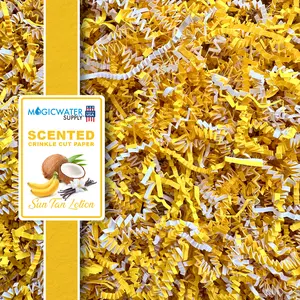 SunTan Lotion Scented Crinkle Cut Paper Shredded Paper Filler Basket Filler Gift Boxes Bridesmaid Gifts Christmas Stuffers & More for All Occasions