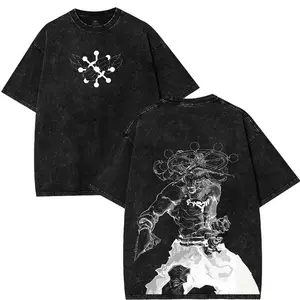 Hot Japanese Manga Jujutsu Kaisen Graphic T-shirt Vintage Washed Oversized T Shirt Cotton Short Sleeve Tee Men Women Clothes