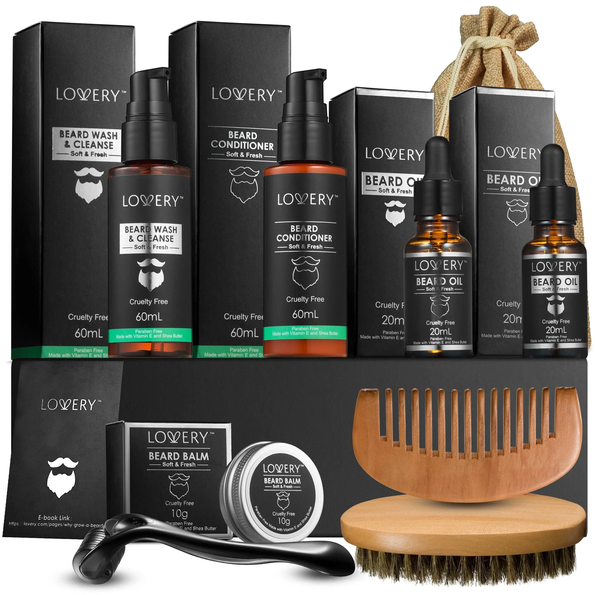 Beard Grooming and Growth Kit, 12Pc Mens Beard Care Trimmer Kit Beard Grooming and Growth Kit, 12Pc Mens Beard Care Trimmer Kit