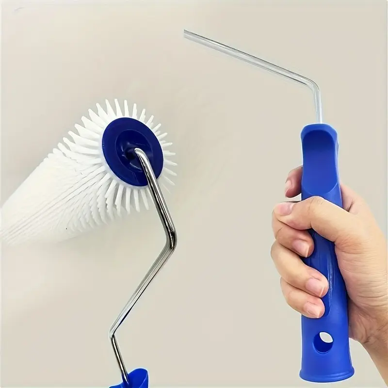 Self-Leveling Epoxy Floor Paint Roller with Handle, Blue Plastic Nail Roller for Even Coating on Concrete Surfaces, Bubble-Free Application, Ergonomic Design, Durable Plastic