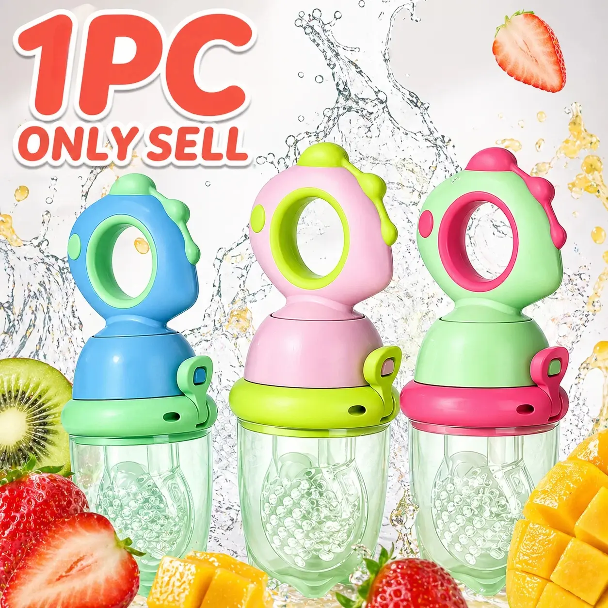 1pc Dinosaur Rotary Push-Style Fruit Teaching Feeding Tool, Silicone Fresh Food Feeder, Early Childhood Educational Feeding Tool, Learning Supplies for Boys and Girls
