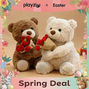 【NEW RELEASE】1PC Plush Teddy Bear with Rose Bouque Stuffed Animal Toy, Perfect Gift for Valentine's Day, Anniversaries, Birthdays, Romantic Occasions, Soft Cuddly Gift