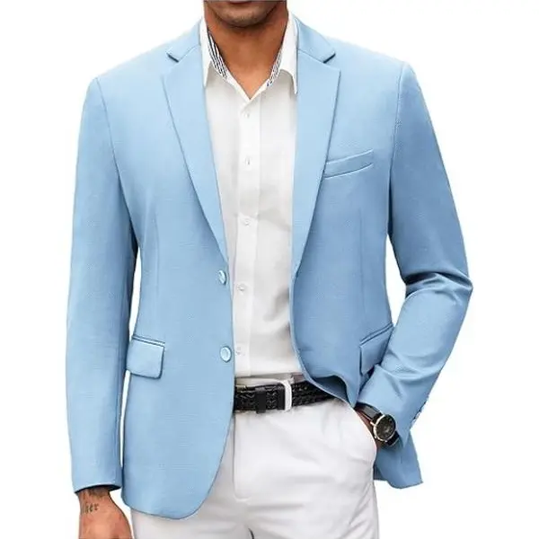 COOFANDY Men's Suit Casual Blazer Slim Fit Suit Jacket Lightweight Knit Sport Coat Two Button Blazer Jacket