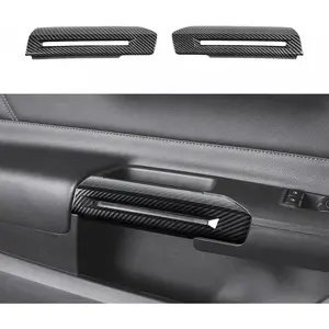 Carbon Fiber Inner Door Handle Trim Cover Interior Decoration Accessories for Ford Mustang 2015-2024,2PCS