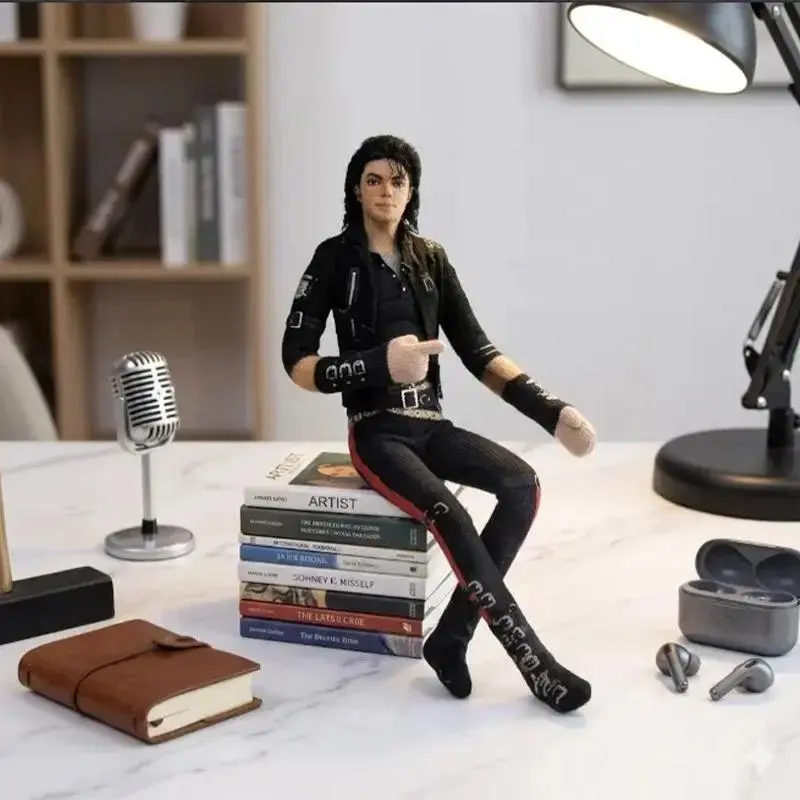 6 Styles Michael Jackson Bendy Plush Figurines Retro Pop Music Artist Flexible Dolls Desktop Decoration Collectible Toys for Fans