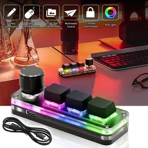 USB Mechanical Keyboard Gamer 3Keys Macro Custom Keyboard Gaming Custom Programming Knob Mini Keyboard Keypads For Photoshop