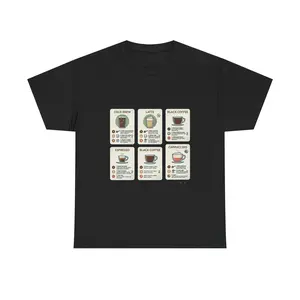 Coffee Recipe Chart Tee | Espresso Latte Cappuccino Brewing Guide