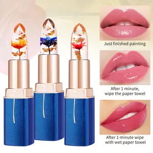 Fresh flower crystal translucent lipstick, one's heart beats at a glance! Crystal transparent, glossy, full of warmth, color changing, supernatural, dating, painting, super seductive