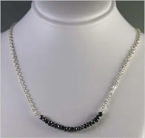 Black Spinel and Sterling Silver Necklace