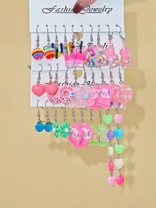 30pcs Fun Series Earring Set Heart Shaped Earrings Birthday Gift Holiday Present, Stylish Accessory for Women & Girls, Perfect for Special Occasions