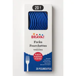 Royal Blue Plastic Forks - 7.5 in. - 20 Pack