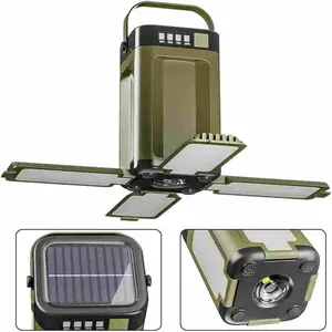 Solar Rechargeable Flashlight, Foldable Camping Light, Type-C LED Lantern, Outdoor Campfire Lamp, Hiking, Travel Emergency Light