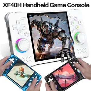 Xf40h Retro Handheld Game Console, Handheld Gaming Console, 4-Inch Full Touch Screen, Linux Os, 18000 Classic Games, 4000mah Battery, WiFi Multiplayer