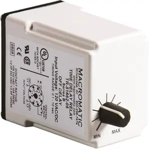 Macromatic 11 Pin, Multiple Range DPDT Time Delay Relay 10 Contact Amp, 120 VAC/VDC, Knob TR-51522-12