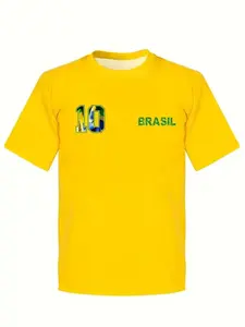 2026 Best-Selling 3D Printed Brazilian-Themed T-Shirt, Comfortable, Dry Fit Wicking, Wicks Away Sweat, Ideal for Sports Activities, Trendy and Functional, Fitness Sport Top