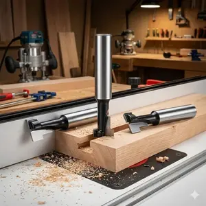 1/4 Inch T-Slot End Mill Set, Single or 3-Piece Keyhole Slot Cutter for Wood & Metal, Hex Bolt Hole Milling Bits, High Precision Durable Router Tools for Joinery, Furniture Making, Industrial T-Slot Cutting, Power Tools
