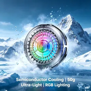 Magnetic Phone Cooler, Semiconductor Cooling, RGB LED Lights, Ultra-Light 50g, Type-C Power, Low Noise, Gaming Live Streaming Compatible