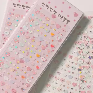 Glitter Heart Sticker Sheet 1 Pc per Pack– Korean-Style - High Quality Borderless Stickers - One Sheet Per Order