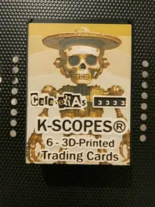 K-SCOPES Calaveras 3333 - 3D-Printed Trading Cards 6 Pack with Augmented Reality Feature & Sonic Calavera Card Included