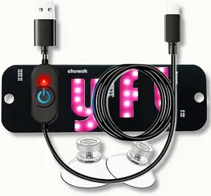 Chuwok LED Light Sign for Taxi with Suction Cups USB Plug Scroll Display Board Switching RGB LEDs Bright Visible All-Weather Durability