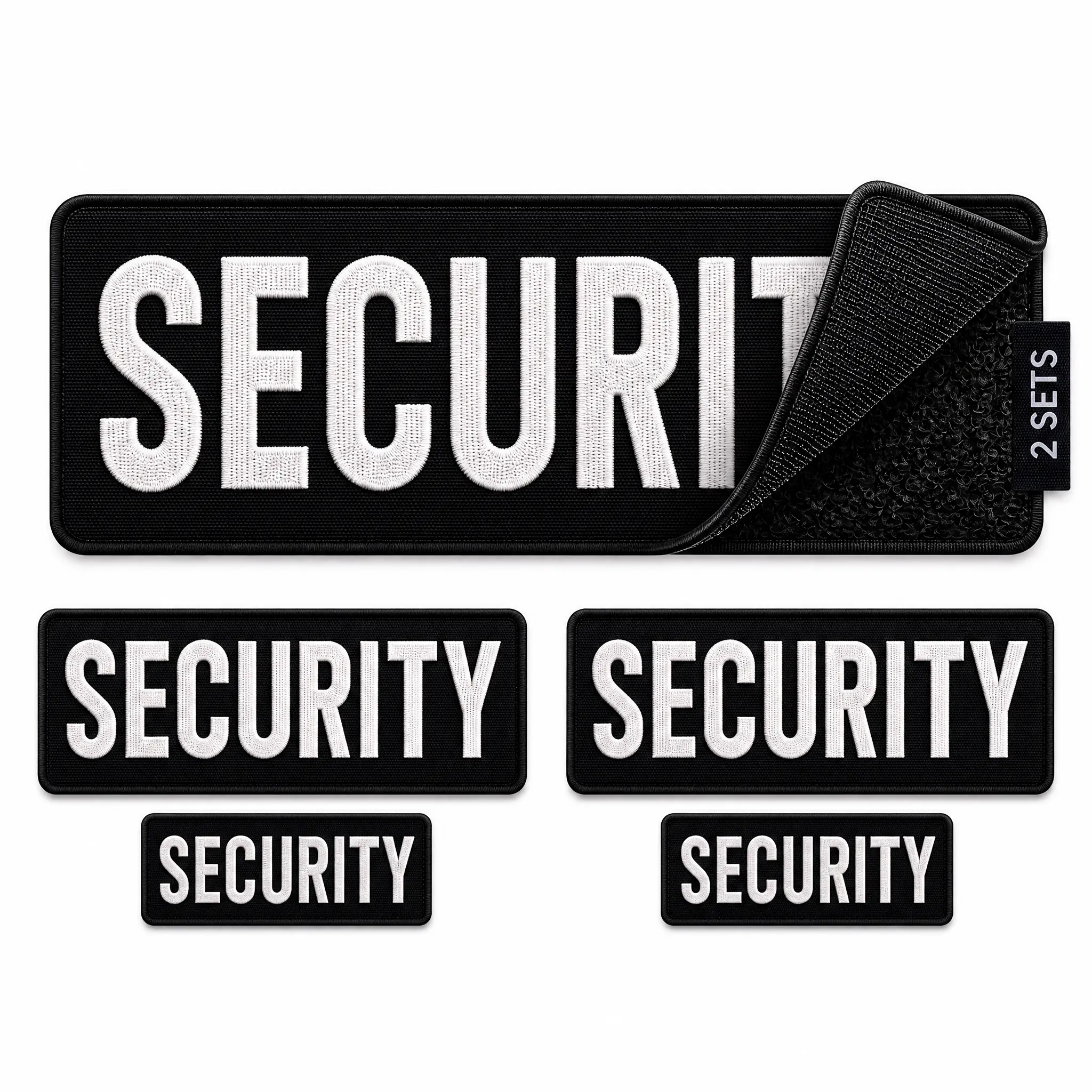 Security Patch Bundle (4-Pc, 2 Sets of 2), Embroidered Hook & Loop