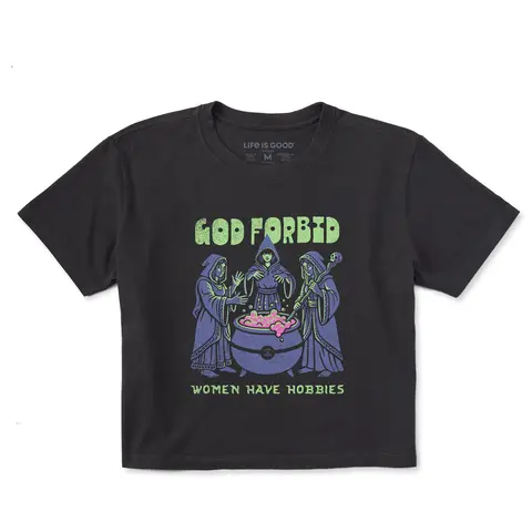 Women's God Forbid Women Have Hobbies Cauldron Short Sleeve Crusher Boxy Tee