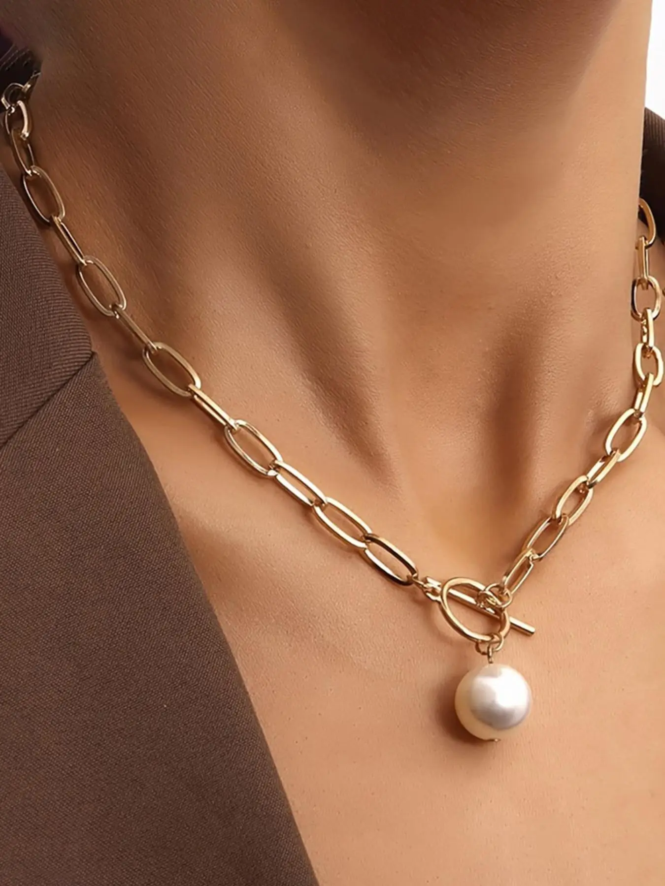 Fashion Faux Pearl Decorated Necklace for Women for Gift, Clavicle Matching Necklace, Stainless Steel Jewelry for Party, Daily Decor, Trendy All-match & Exquisite Jewelry for Birthday Gift, Elegant Beaded Necklace, Fashion Accessory Necklace
