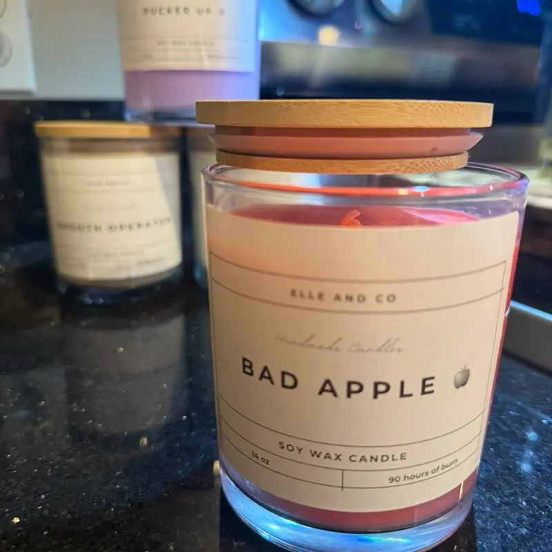 ELLE AND CO Bad Apple Soy Wax Candle 14 oz