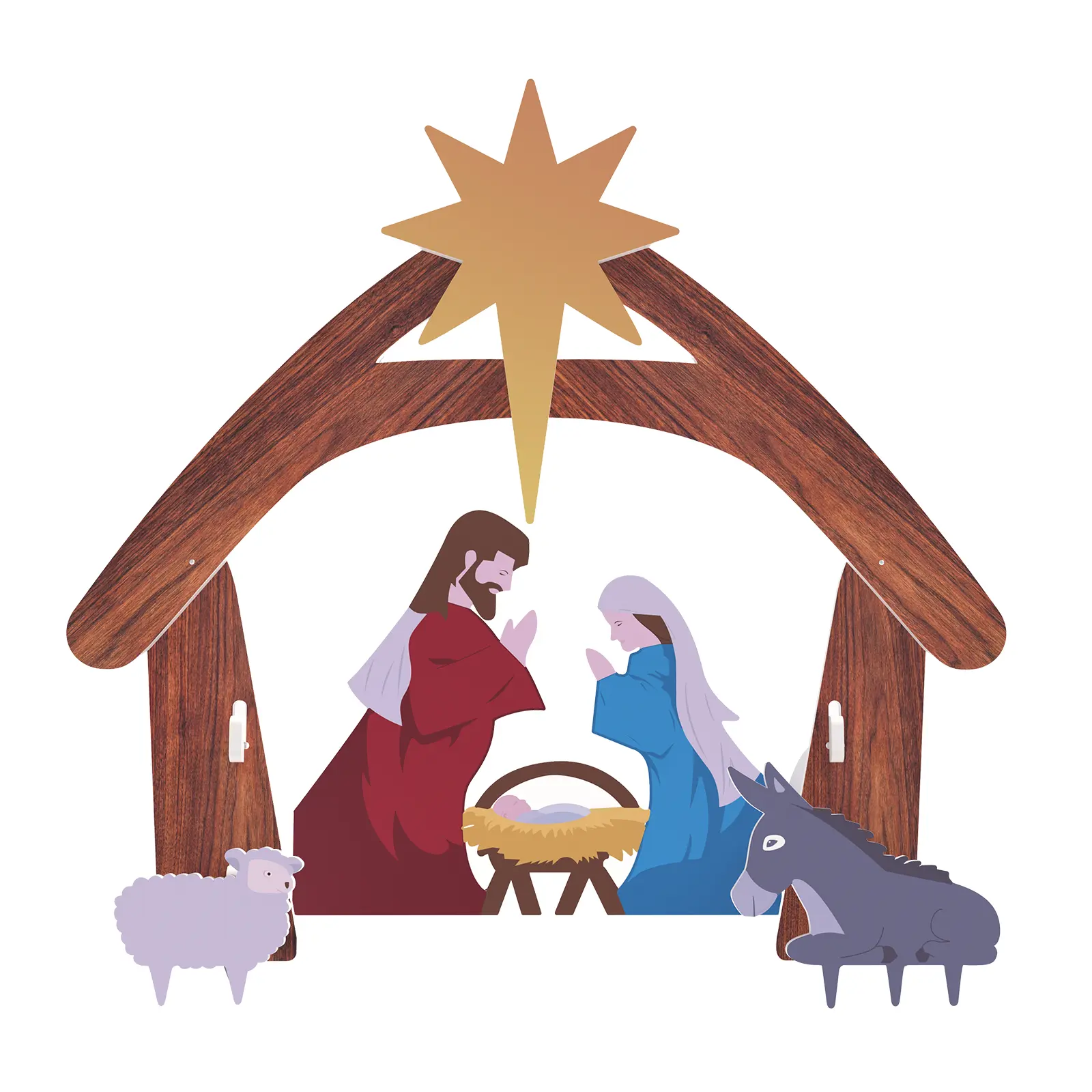 Ubesgoo Color PVC Christmas Nativity Scene Yard Decoration, 116*53*112cm Festive Home Decor