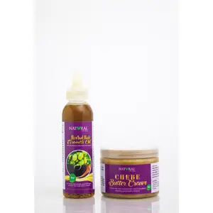 Natural Shine Hair Treatment Bundle - Herbal Chebe Butter & Karkar Oil for Stronger Thicker Healthier Hair Care