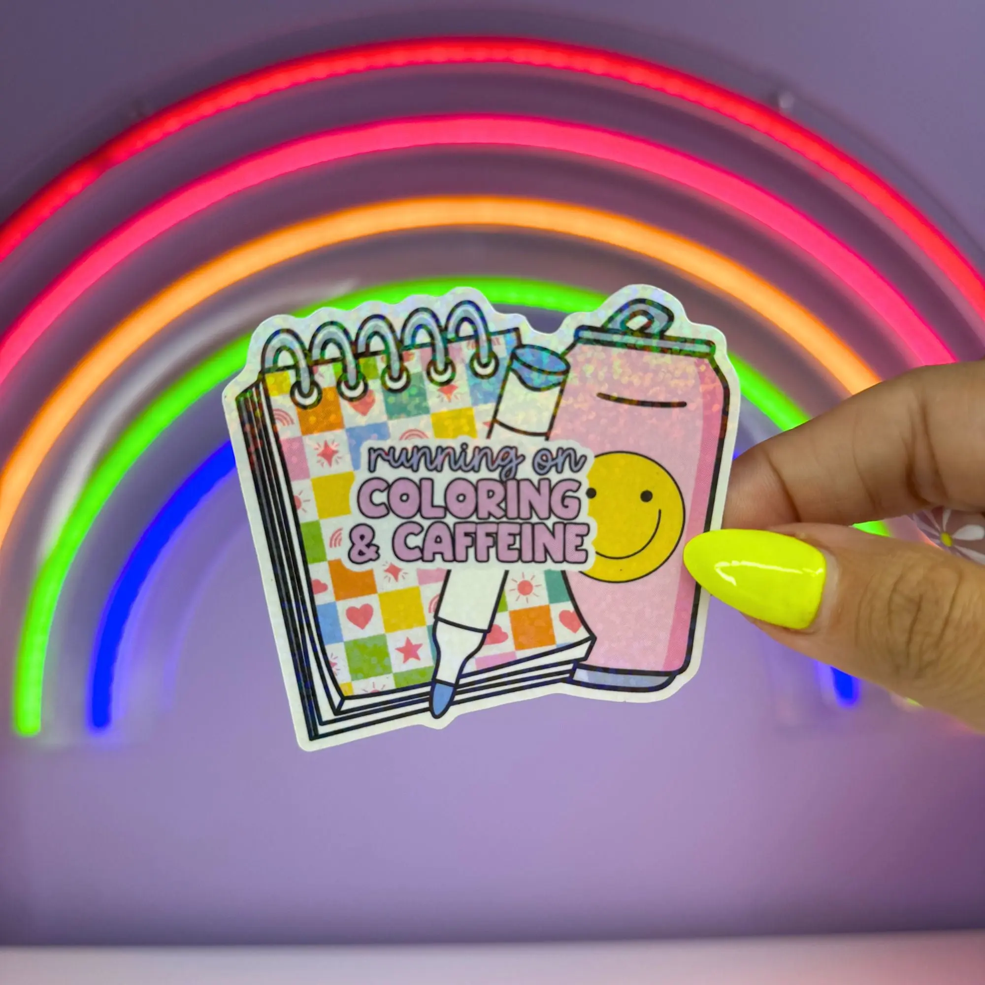 Running on Caffeine & Coloring Sticker