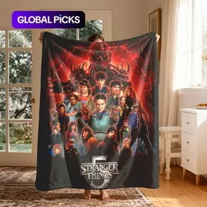 Stranger Things Season 5 Dark Mirror Theme Flannel Bedroom Blanket, Large Lightweight Warm Throw, Perfect for Bed, Camping and Travel, Ideal Christmas Gift #GLOBAL PICKS