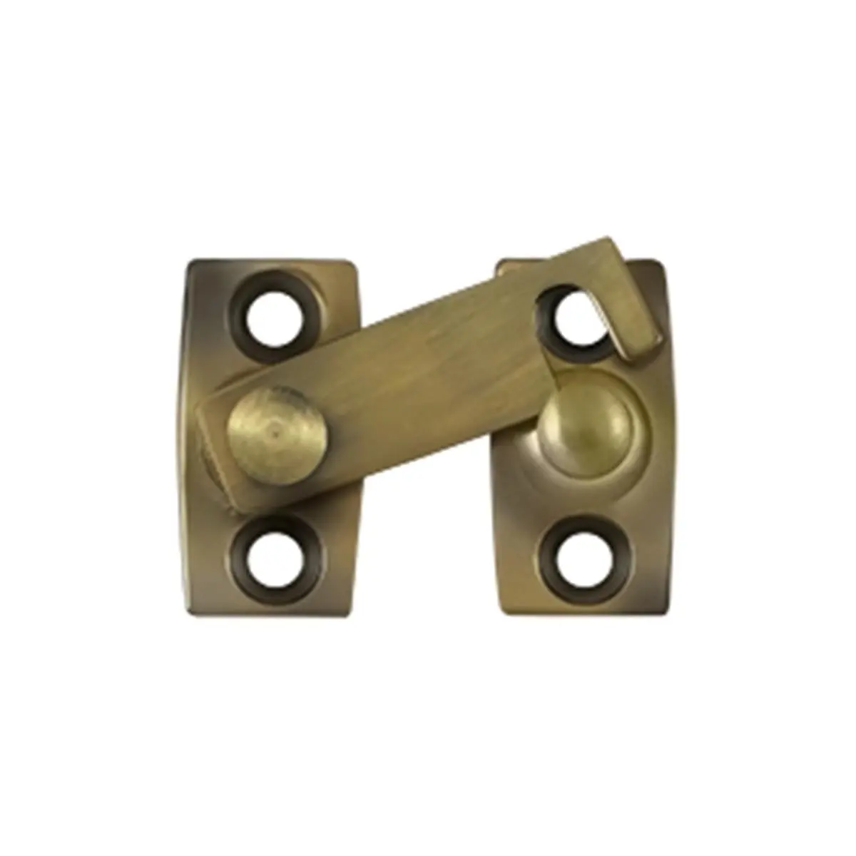 212 MAIN 0.62 in. Solid Brass Shutter Bar Lock - Antique Finish Door Latch for Small Doors, Weatherproof, Corrosion-Proof, with Bolts