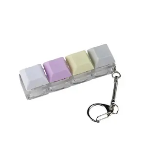 4-Pole Mechanical Keyboard Fidget Clicker Keychain, Adult Finger Button Toy for Stress & Anxiety Relief