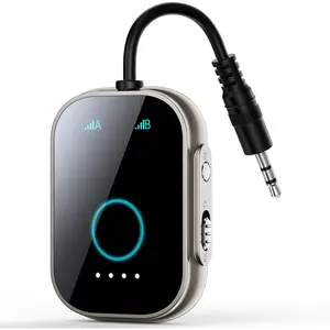 Bluetooth transmitter receiver for tv 2in1 bluetooth 53 adapter for airplane gym equipment cars for up to two wireless headphones cell phones