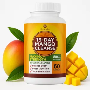 15-DAY MANGO CLEANSE - Gentle Gut and Colon Cleanse | Digestion Aid | 2 Full Cycle | 60 Capsules Healthcare Dietary Edible Supplement