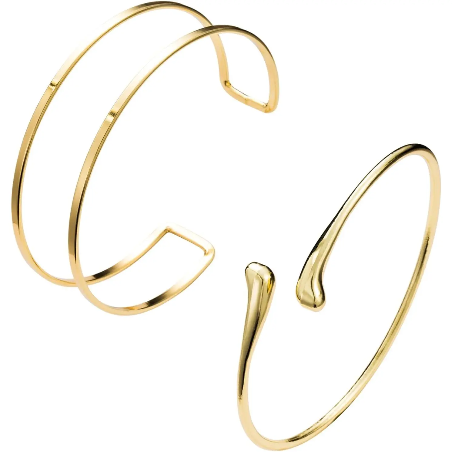 2 count  Arm Cuff  for Women Upper Arm Bracelet Bangle Open Adjustable Cuff Bracelet Minimalist Armband Stackable  for Summer Beach